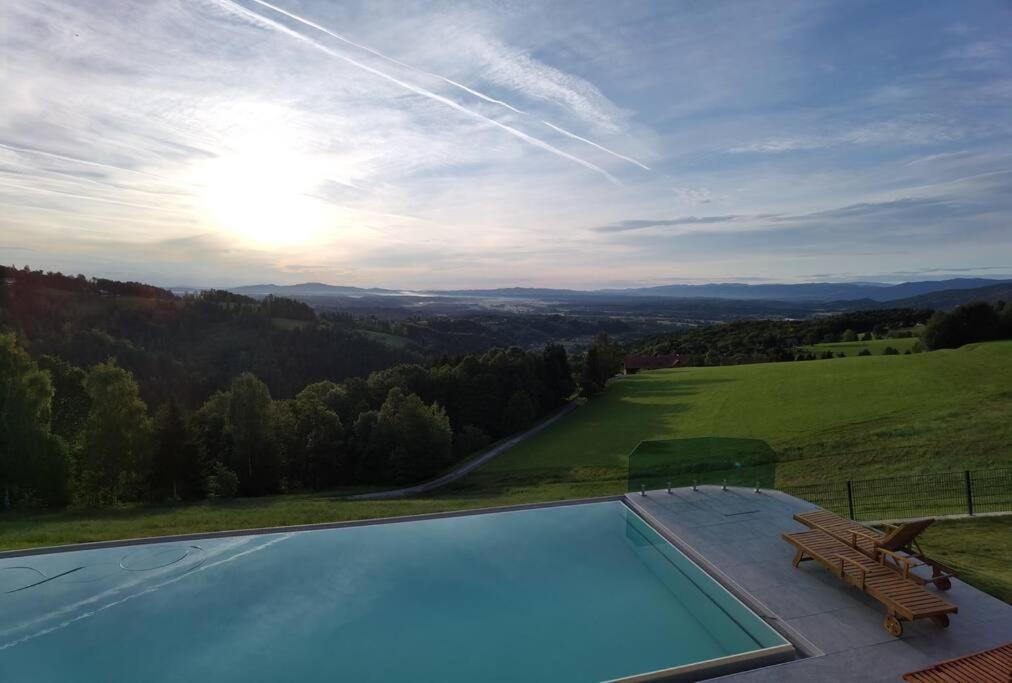 Chalet-Suedsteiermark - Traumhafte Aussicht, Infinity Pool, Privatsphaere, Klima Und De-Luxe Ausstattung Schwanberg ภายนอก รูปภาพ